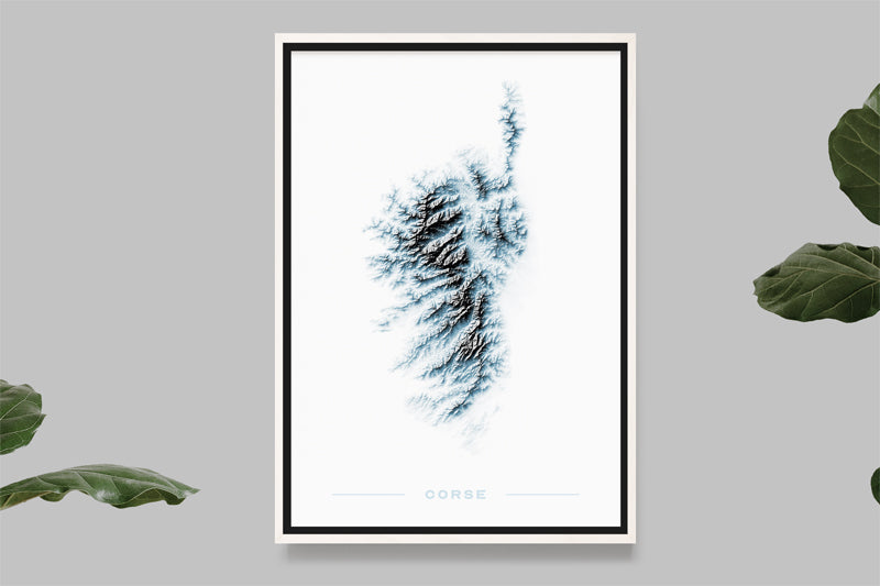 Corsica - 3D Relief Effect Map