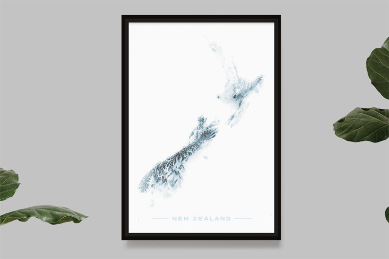 New Zealand - 3D Relief Effect Map