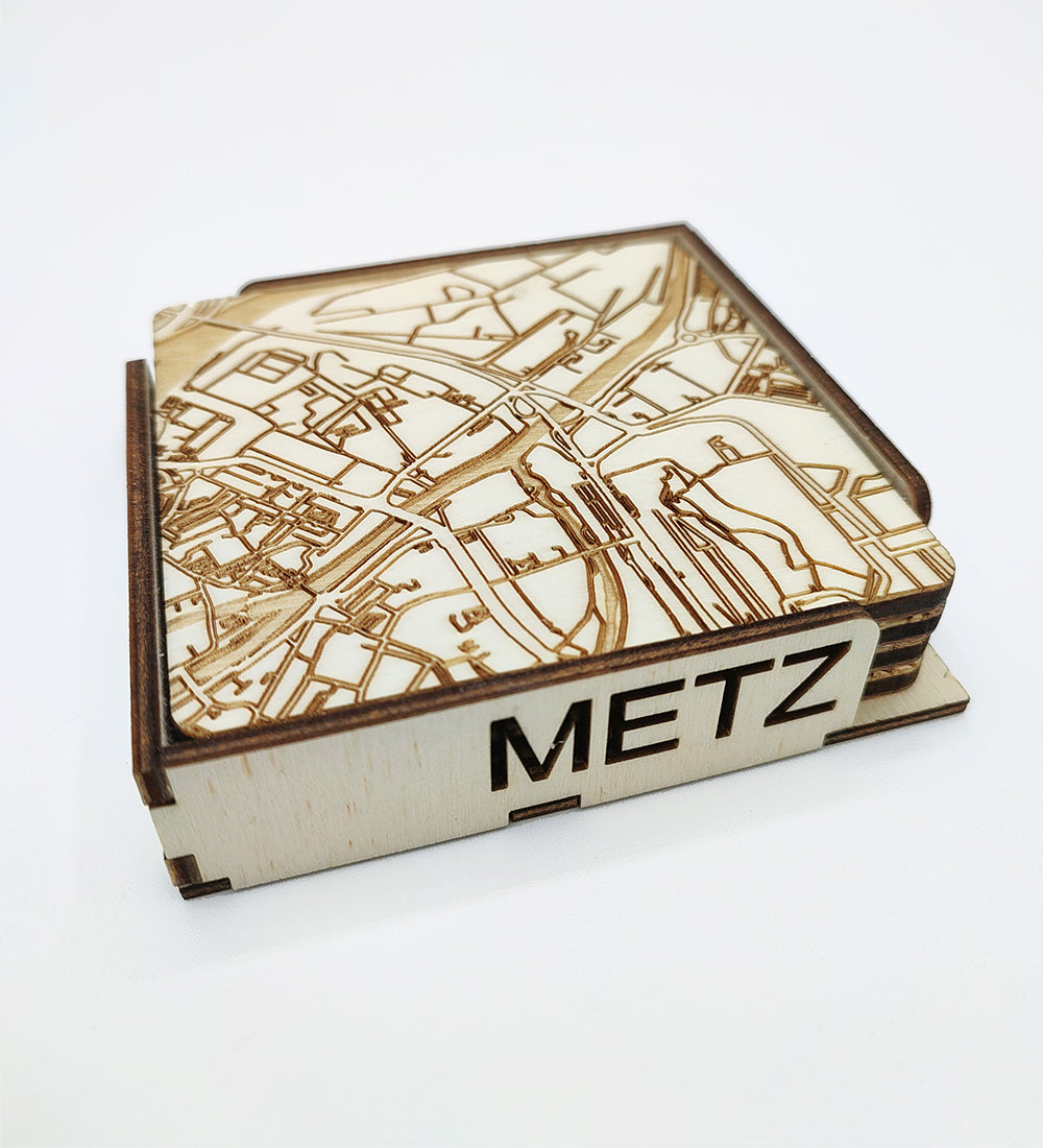 Set of 4 coasters from the city of Metz in Moselle