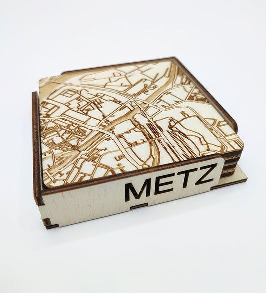 Set of 4 coasters from the city of Metz in Moselle