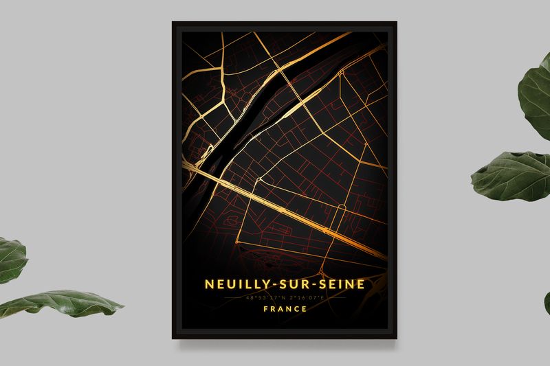 Neuilly-sur-Seine - Vintage Map
