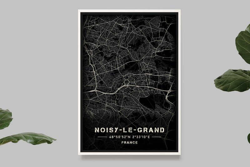 Noisy-le-Grand - Black and White Map