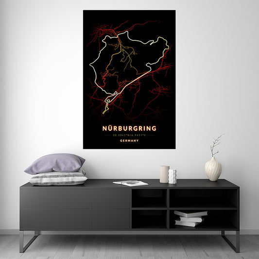 Nurburgring Circuit - Germany - Vintage Map