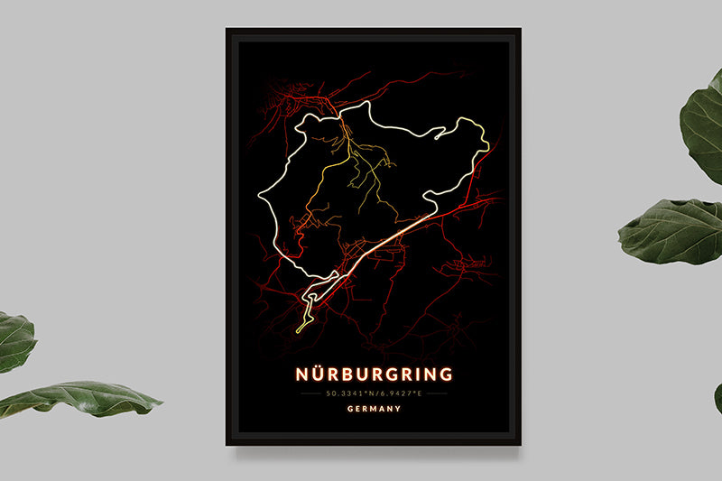 Nurburgring Circuit - Germany - Vintage Map