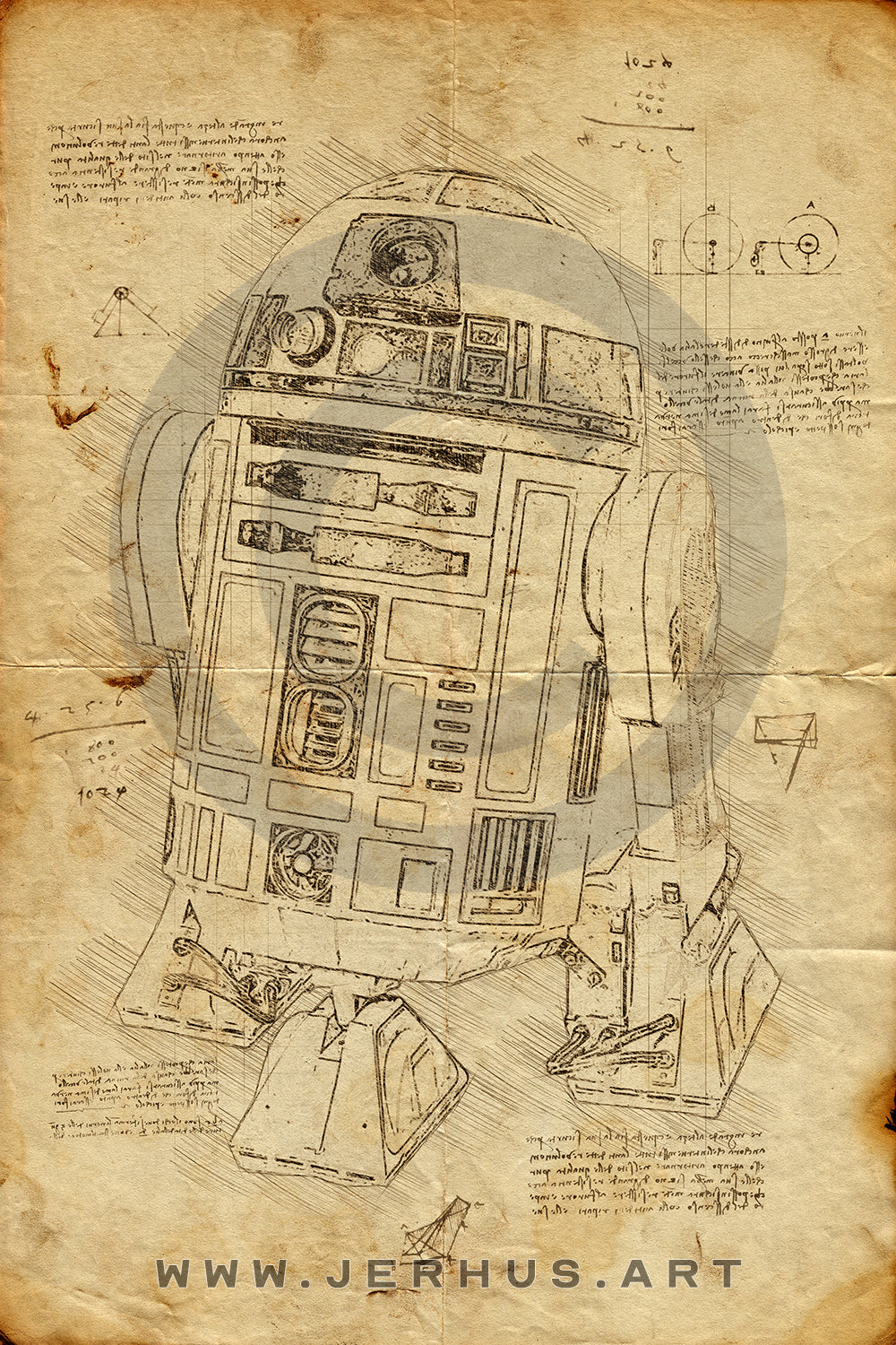 R2D2 - Star Wars - Da Vinci Style