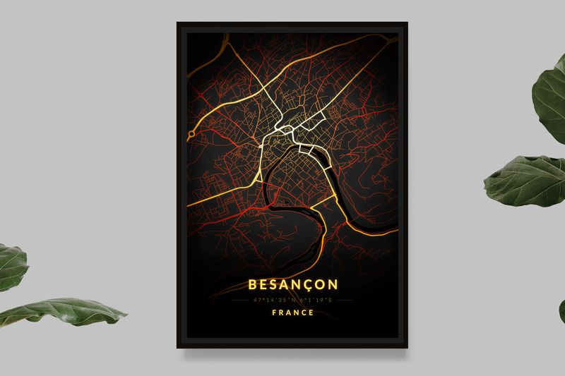 Besancon - Vintage Map