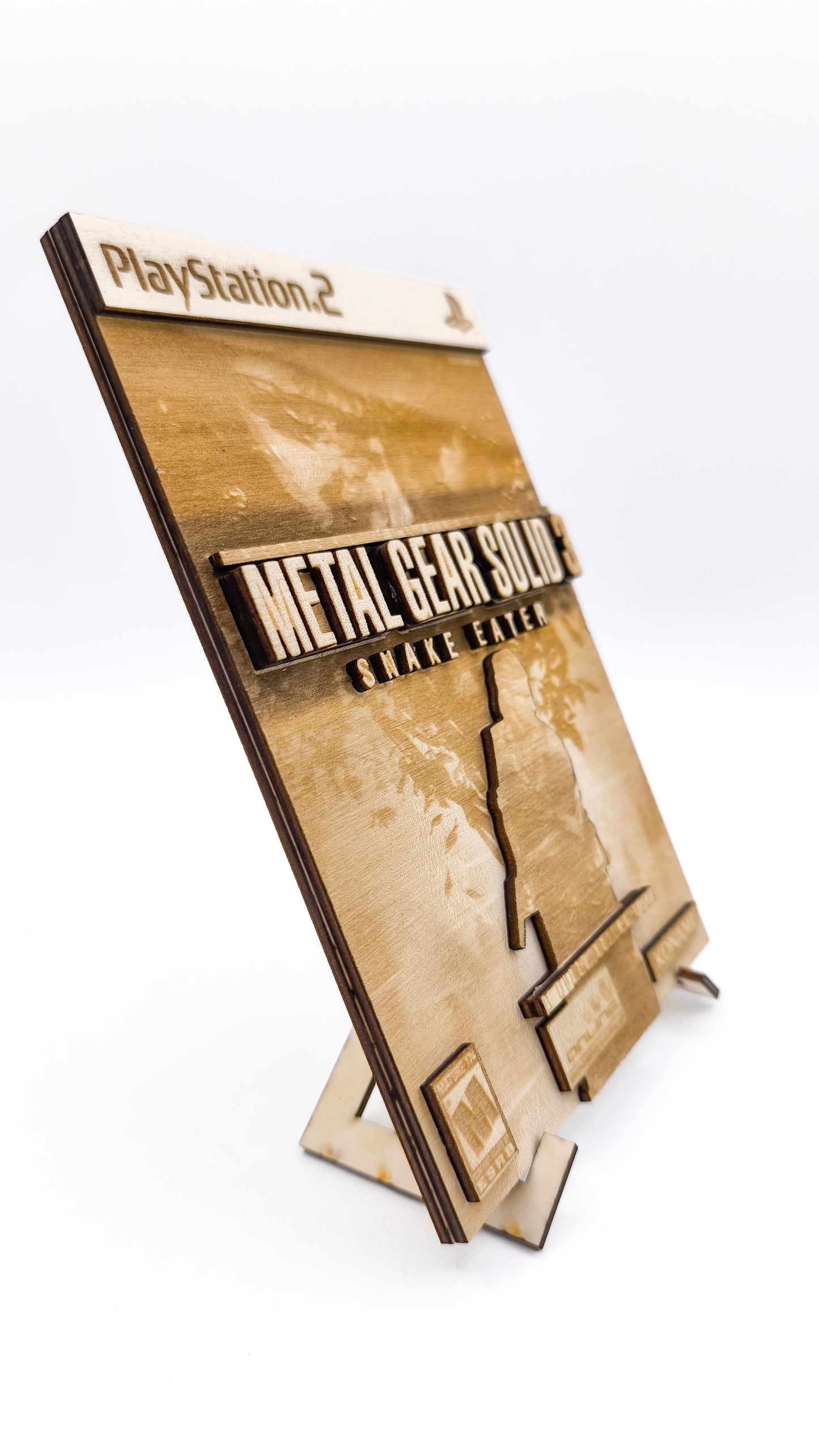 Metal Gear Solid 3 Snake Eater - Cartouche décorative PS2 en Bois