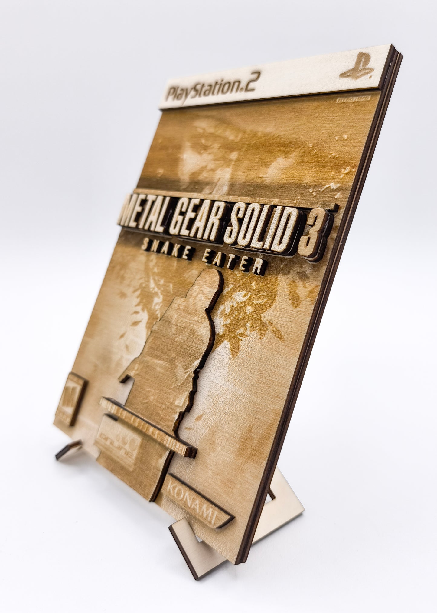 Metal Gear Solid 3 Snake Eater - Cartouche décorative PS2 en Bois