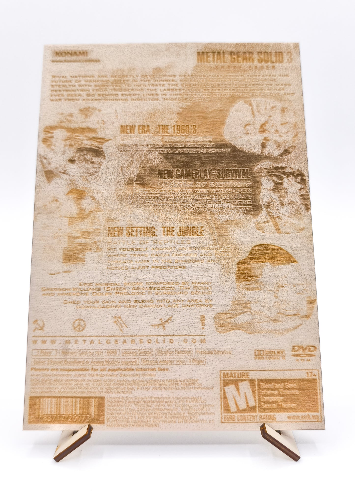 Metal Gear Solid 3 Snake Eater - Cartouche décorative PS2 en Bois