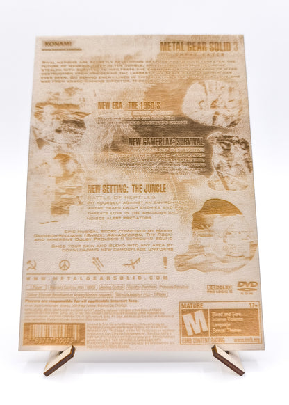 Metal Gear Solid 3 Snake Eater - Cartouche décorative PS2 en Bois