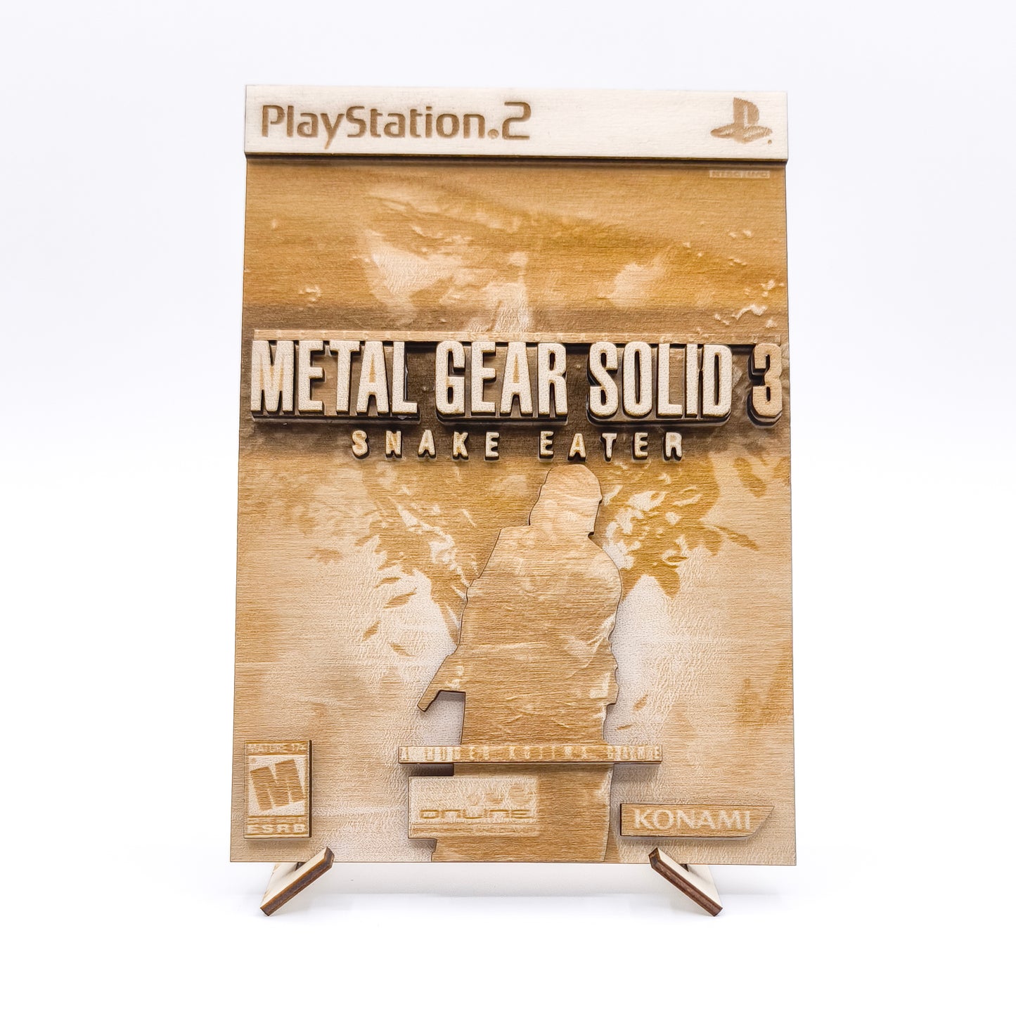 Metal Gear Solid 3 Snake Eater - Cartouche décorative PS2 en Bois