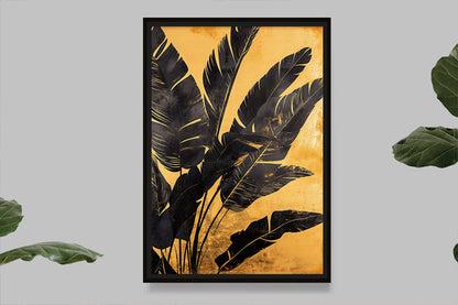 Bold black tropical leaves