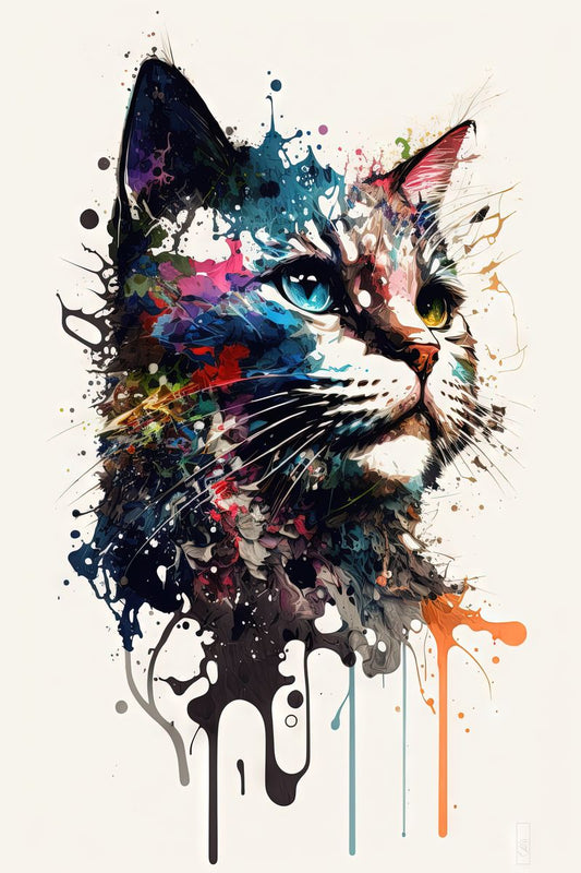 Cat I - Splash Paint - Artwork