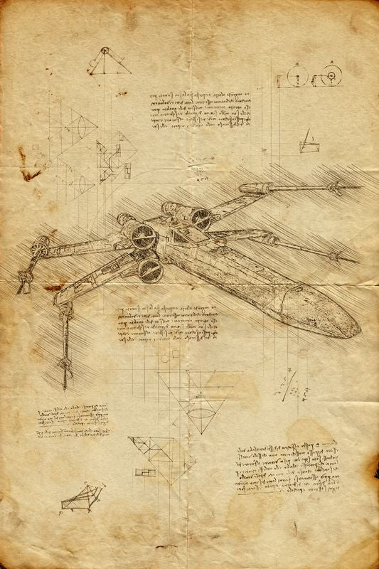 X-Wing - Star Wars - Da Vinci Style