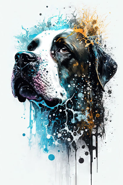 Dog III - Splash Paint - Artwork