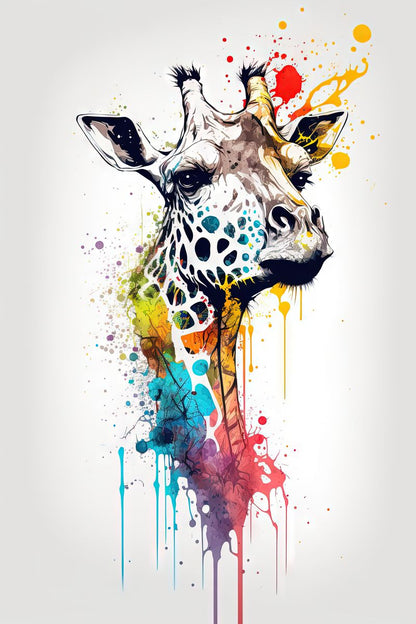 Giraffe - Splash Paint - Artwork