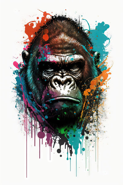 Gorilla - Splash Paint - Artwork