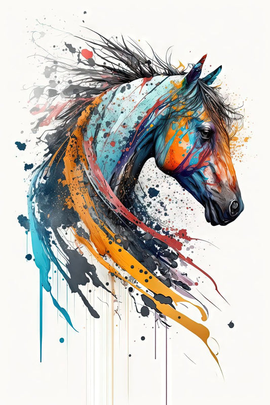 Horse I - Splash Paint - Artwork