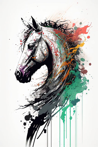 Horse II - Splash Paint - Artwork