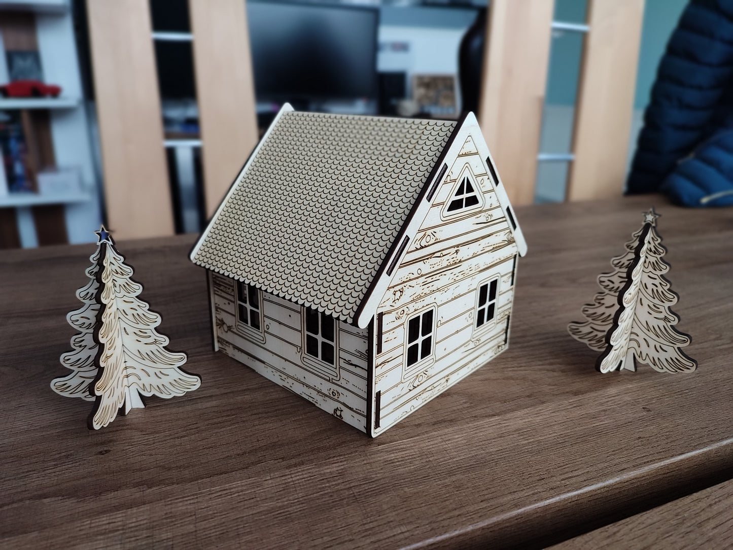 Décoration DIY Maison en bois - Déco de Noël - TELECHARGEMENT UNIQUEMENT