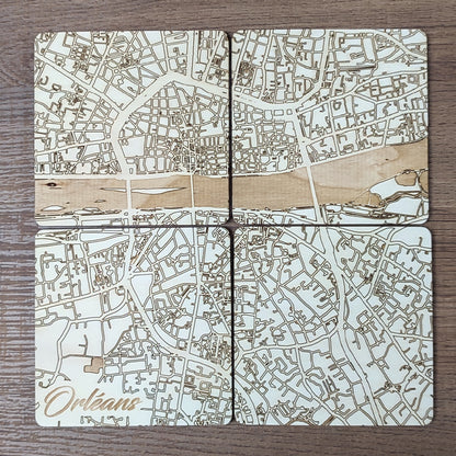 Set de 4 sous verres de la ville d'Orléans