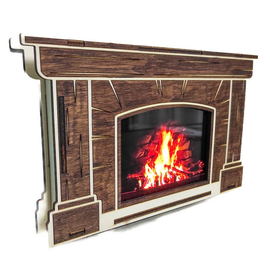 DIY decoration Wooden fireplace hearth for telephone - Christmas decoration - DOWNLOAD ONLY