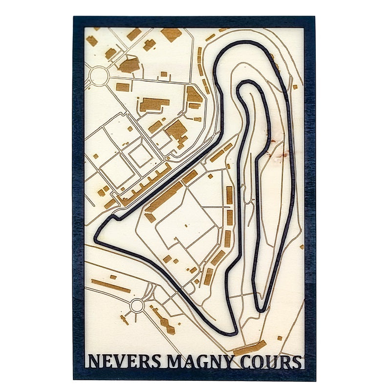 Carte en bois 3D du circuit de Nevers Magny-Cours en France