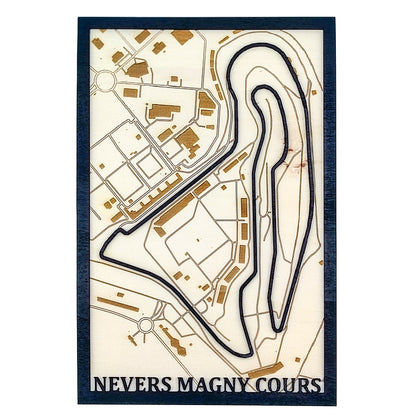 3D wooden map of the Nevers Magny-Cours circuit in France