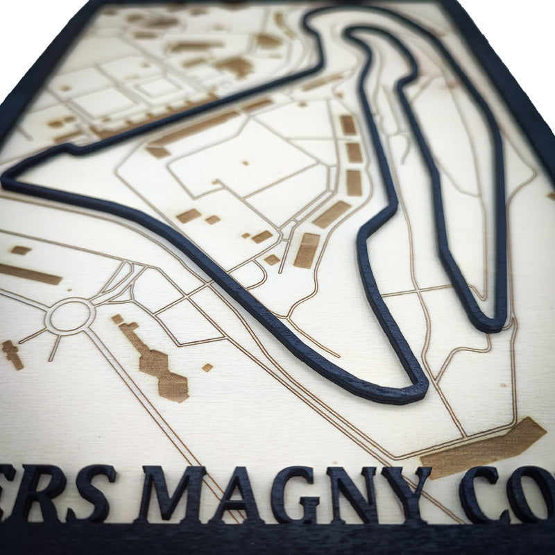 Carte en bois 3D du circuit de Nevers Magny-Cours en France