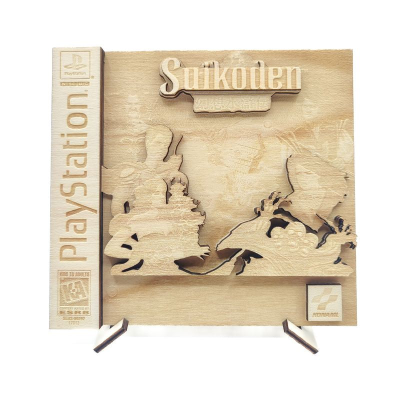 Suikoden - Cartouche décorative PS1 en Bois