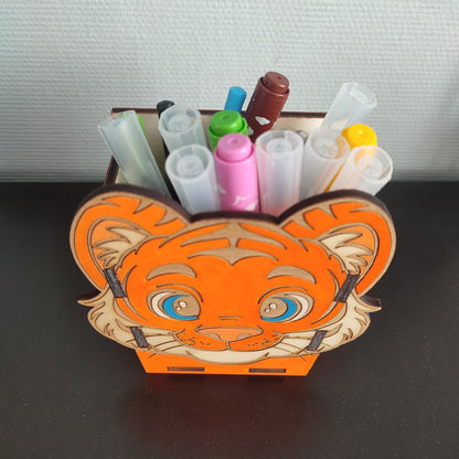 DIY pencil box - Tiger model - DOWNLOAD ONLY