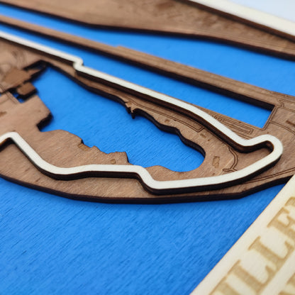 Wooden map of the Gilles Villeneuve circuit in Canada - 40x50cm