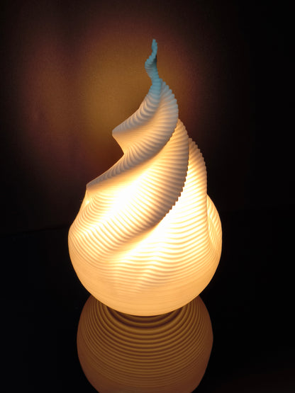 Spirale lumineuse - Sculpture en plexiglass blanc – Lampe design