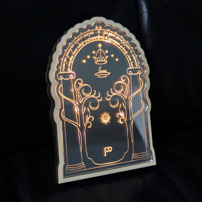 Miroir gravé Porte de Durin Moria lumineux – Seigneur des Anneaux