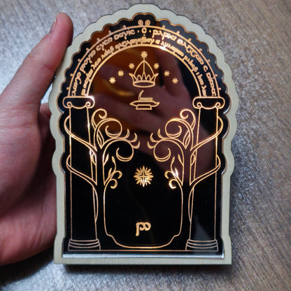 Miroir gravé Porte de Durin Moria lumineux – Seigneur des Anneaux