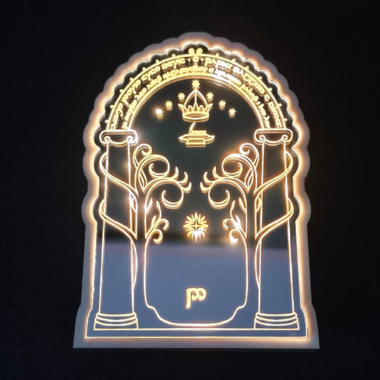 Miroir gravé Porte de Durin Moria lumineux – Seigneur des Anneaux
