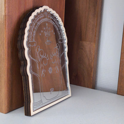 Miroir gravé Porte de Durin Moria lumineux – Seigneur des Anneaux