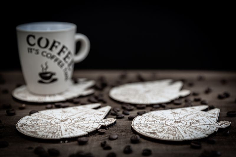 Set of 4 Millennium Falcon coasters from Star Wars