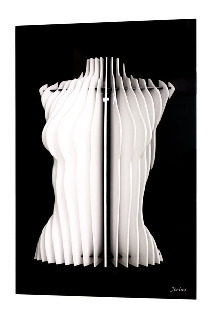 Emma - Sculpture en plexiglass blanc – Art mural buste de femme
