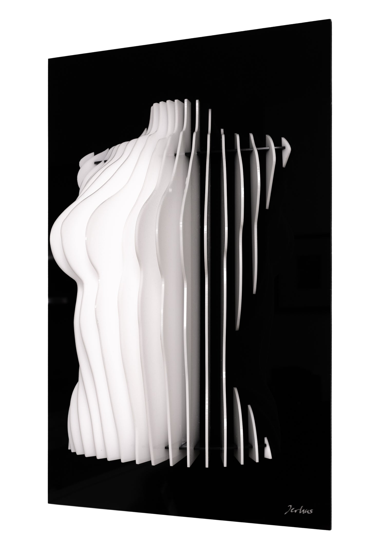 Emma - Sculpture en plexiglass blanc – Art mural buste de femme