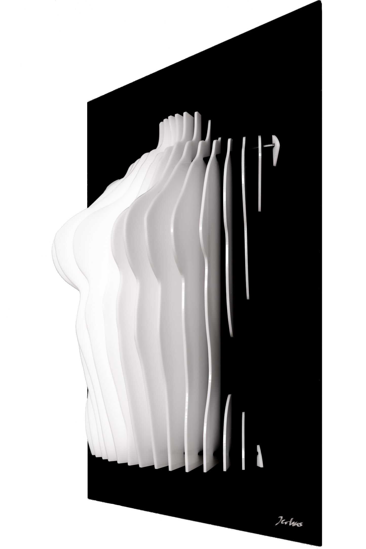 Emma - Sculpture en plexiglass blanc – Art mural buste de femme