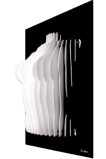 Emma - Sculpture en plexiglass blanc – Art mural buste de femme