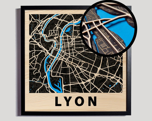Lyon - Wooden map