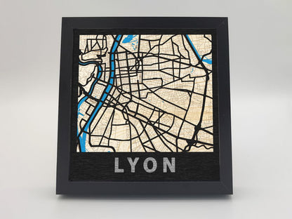 Lyon - Wooden map