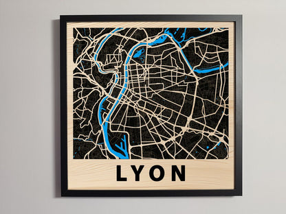 Lyon - Wooden map