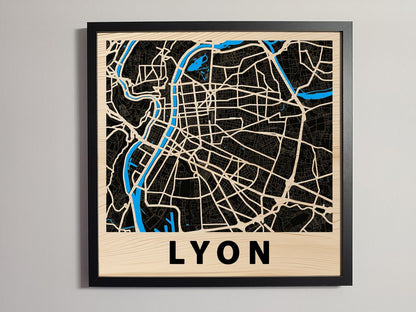 Lyon - Wooden map