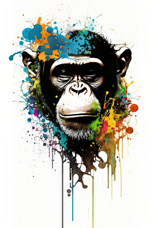 Monkey I - Splash Paint - Artwork