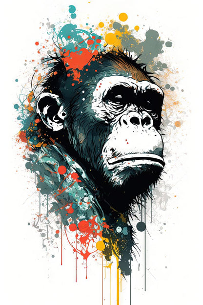 Monkey II - Splash Paint - Artwork