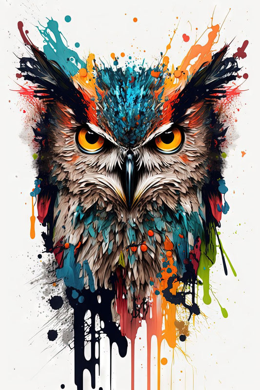 Owl IV - Splash Paint - Artwork