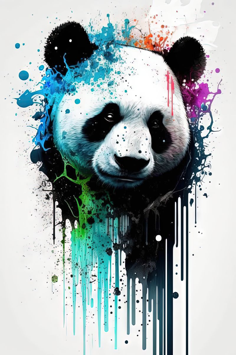 Panda I - Splash Paint - Artwork